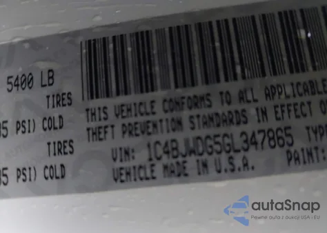 2016 Jeep Wrangler Unlimited Sport z USA, uszkodzony, nr VIN 1C4BJWDG5GL347865